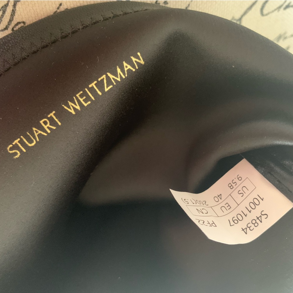 NWT Stuart Weitzman Genna 60 City OTK Boot: Black Stretch Leather, 9.5/40 - Picture 8 of 16